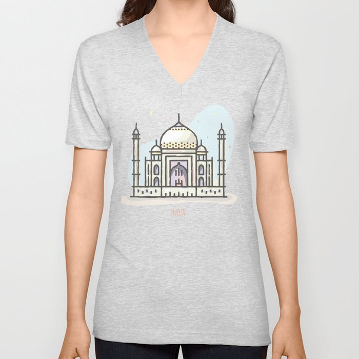 India - Taj Mahal V Neck T Shirt