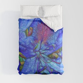 Rhododendron Aqua Comforter | Photo, Nature, Pattern, Digital 