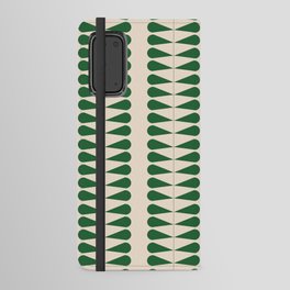 Green geometric mid century retro plant pattern Android Wallet Case