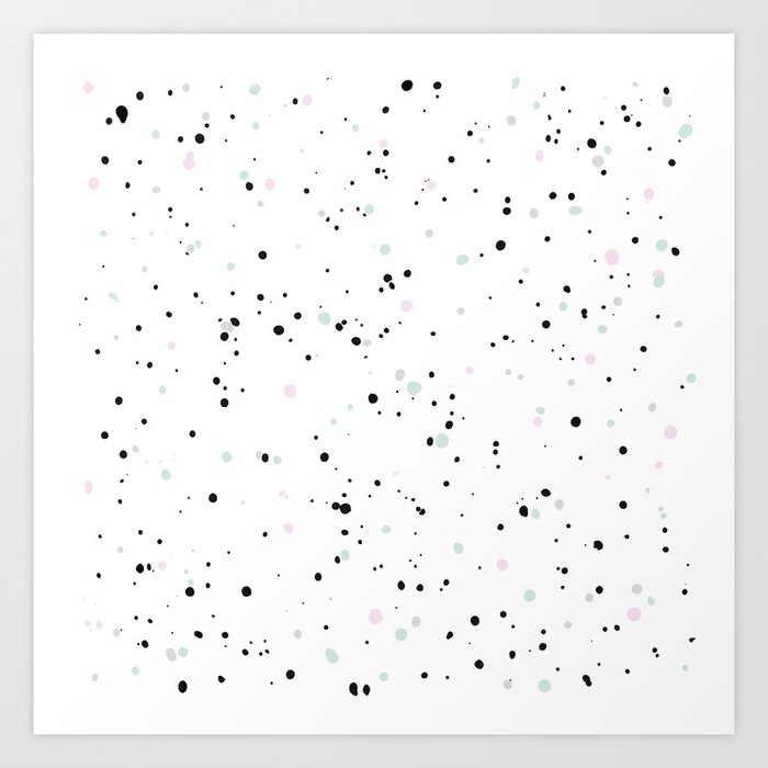 wallpapers Pastel Pink Black And White Background pastel mint green pink and black paint dot drops white background kunstdrucke