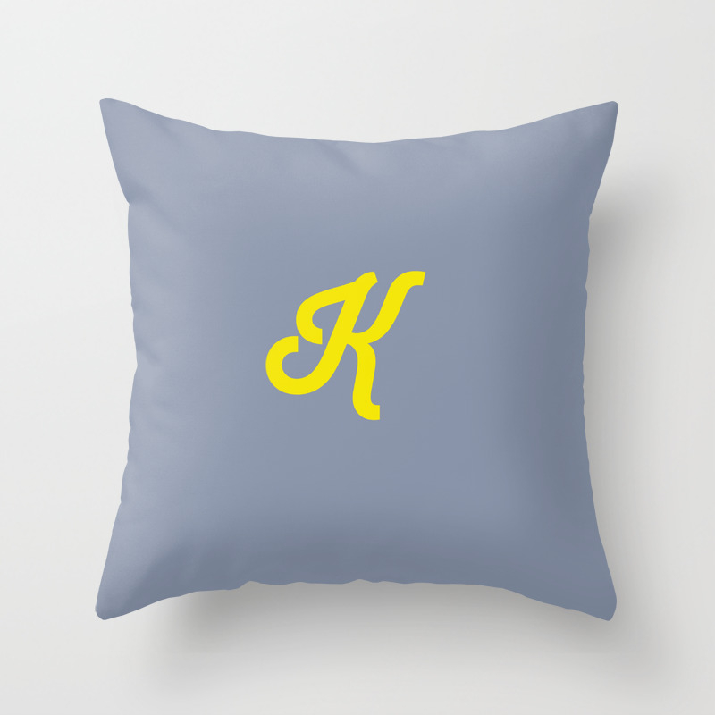 Letter K Grey And Yellow Throw Pillow By Sw19gallery Society6