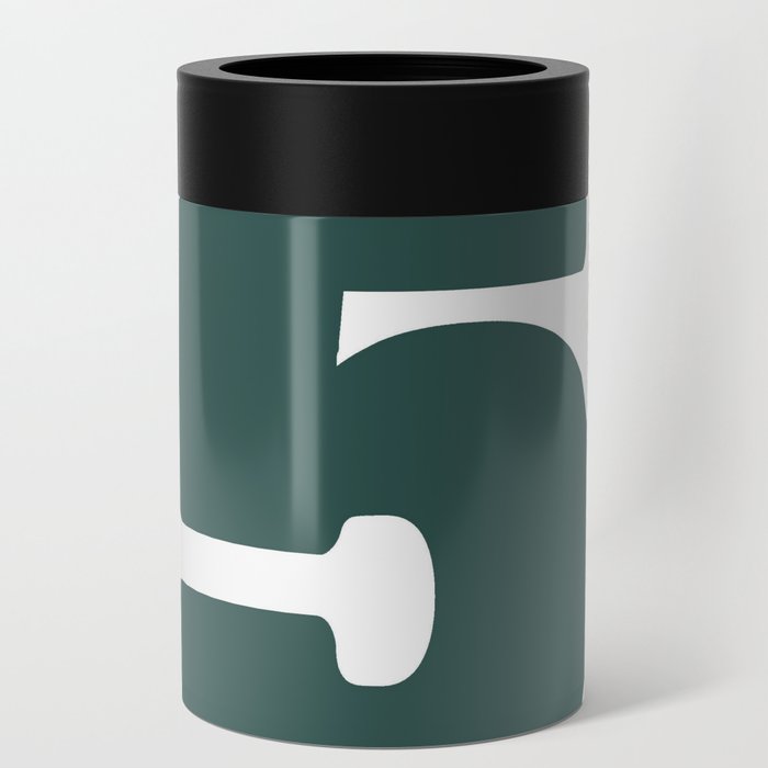 5 (Dark Green & White Number) Can Cooler