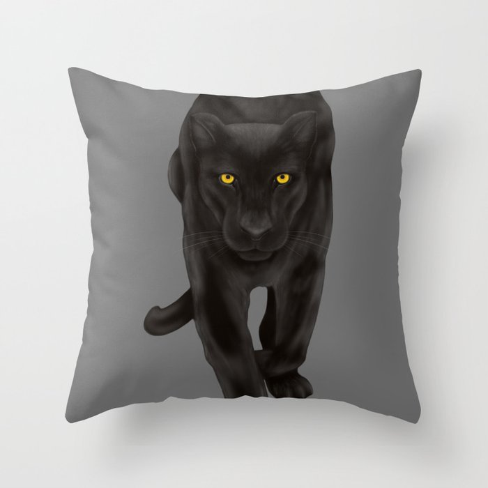 Black Panther Throw Pillow by Everose Creations Society6