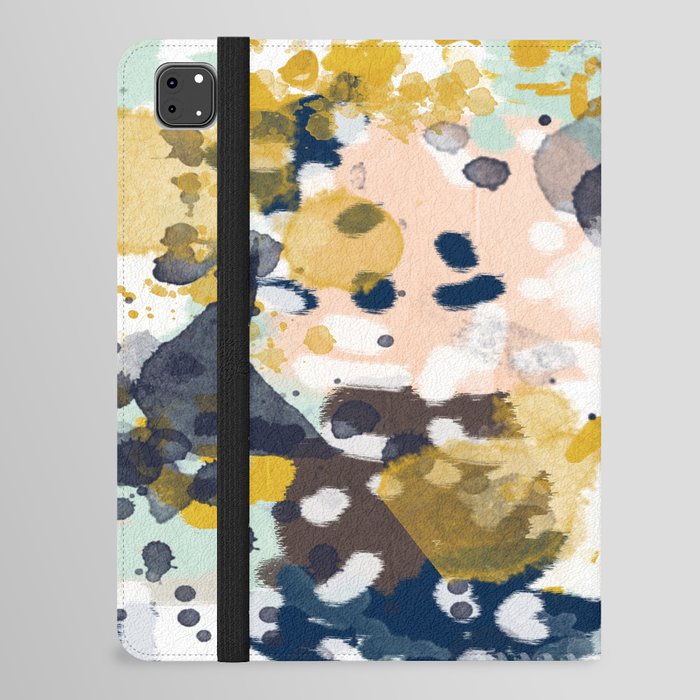 Sloane - Abstract painting in modern fresh colors navy, mint, blush, cream, white, and gold iPad Folio Case