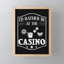Casino Slot Machine Game Chips Card Player Framed Mini Art Print