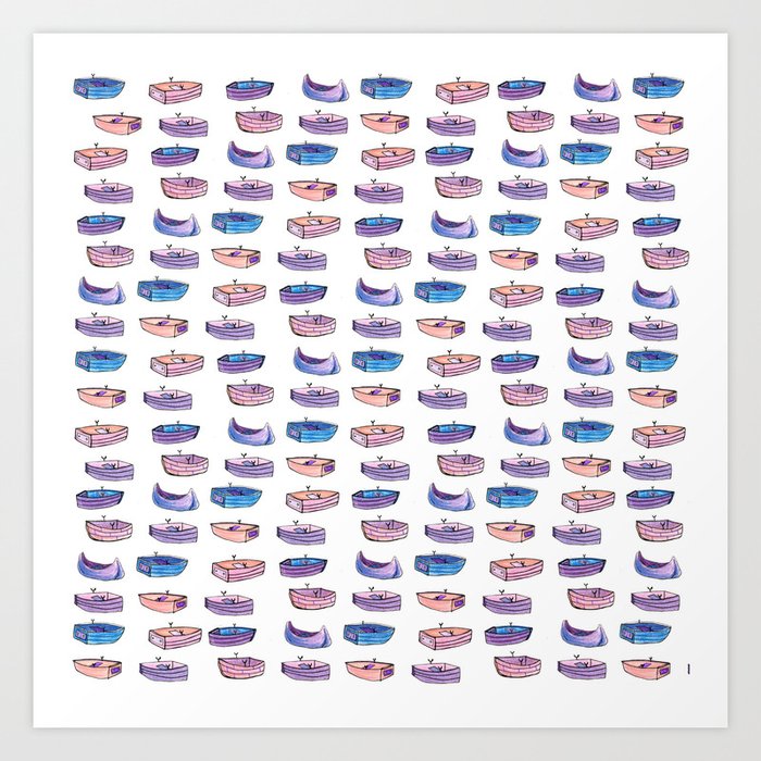 Purple Boats Art Print