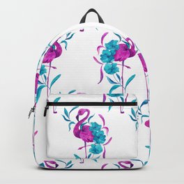 Floral Flamingos | Fuchsia and Teal color palette Backpack