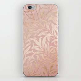 Blush Pink Leaves Silk Trendy Collection iPhone Skin