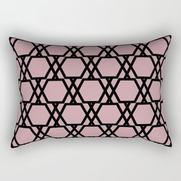Black and Pink Tessellation Line Pattern 20 Pairs DE 2022 Popular Color Rose Meadow DE6025 Rectangular Pillow