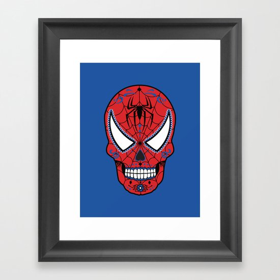 Spidey Sugar Skull Framed Art Print
