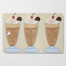 Peanut Butter Milkshake Cutting Board | Pop Art, Sugar, Acrylic, Sundae, Cream, Digital, Dessert, Beige, Fun, Pattern 