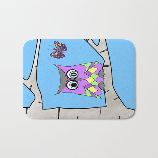 Spring Owl Bath Mat