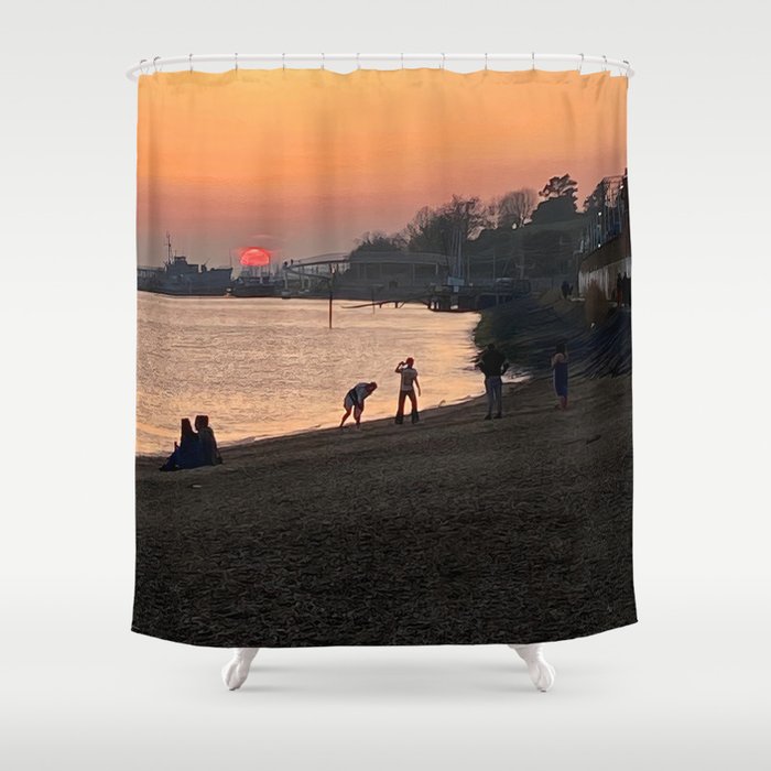 Beach Sunset  Shower Curtain