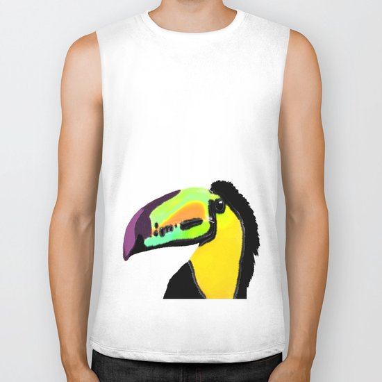 Toucan with colourful beak Biker Tank