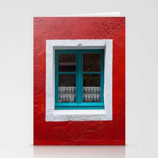 The blue window and the red wall Stationery Cards