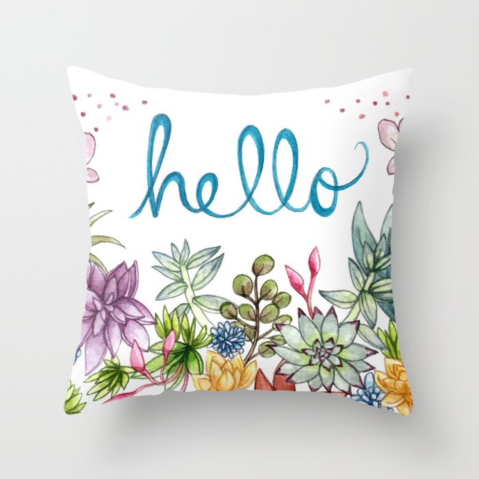hello spring Throw Pillow by Brooke Weeber Society6