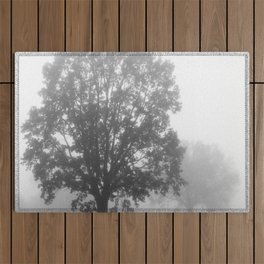 Trees on a Misty Morning Outdoor Rug