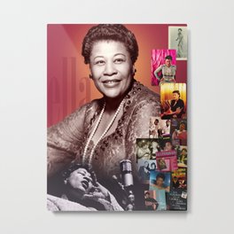 Ella Fitzgerald Collage Portrait I Metal Print | Wallartprint, Jazz, Collage, Graphicdesign, Greatforanyroom, Sophisticate, Elegant, Vibrant, Modern, Portrait 