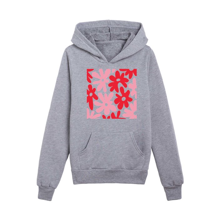 Minimal Retro Floral Pattern 11 Kids Pullover Hoodie