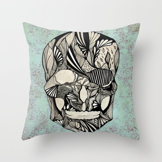Vintage Skull Throw Pillow