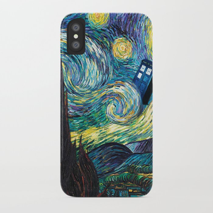 tardis art starry painting night iphone case
