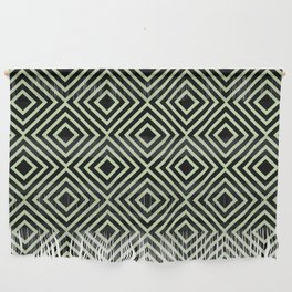 Black and Green Minimal Square Line Art Pattern Pairs Coloro 2022 Popular Color Aloe Gel 058-83-18 Wall Hanging