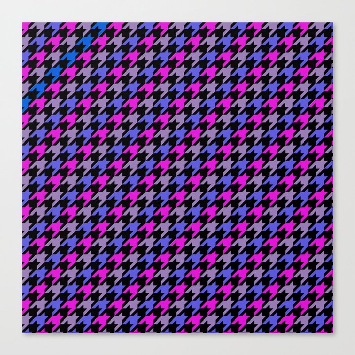 Pink, Purple, and Blue Houndstooth Canvas Print