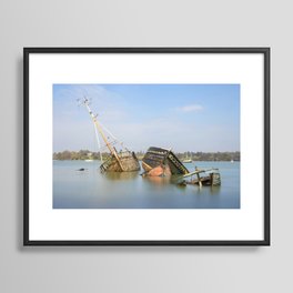 Pin Mill wrecks long exposure 3 Framed Art Print