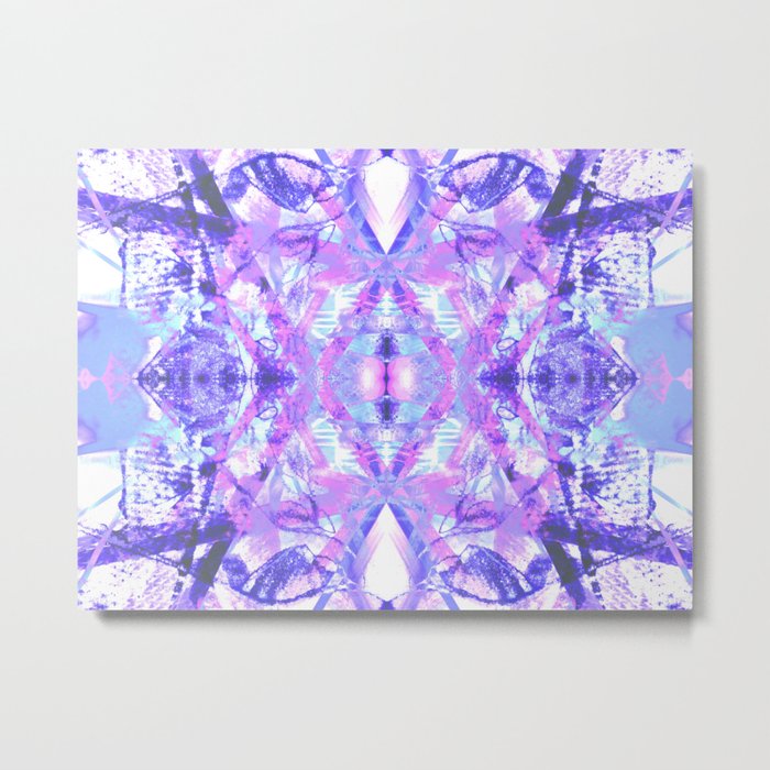 Mandala - Abstract Pink & Purple Butterfly Metal Print