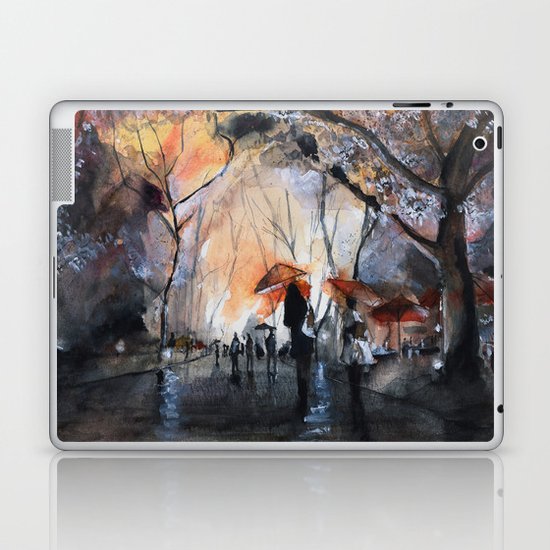 Watercolor painting - Autumn rain - Laptop & iPad Skin