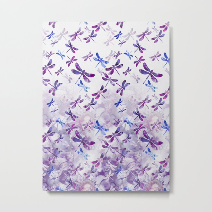Dragonfly Lullaby in Pantone Ultraviolet Purple Metal Print