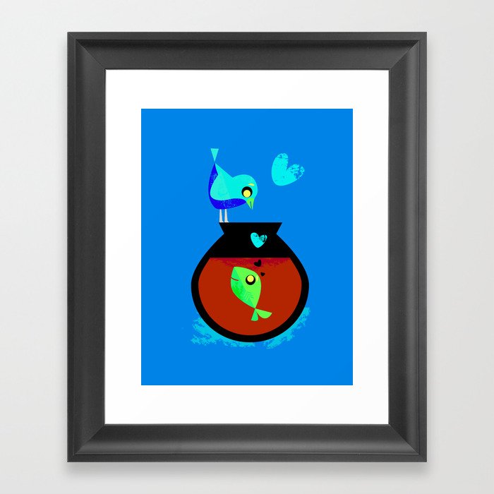 A Fish May Love a Bird but Where Would They Live?  Framed Art Print