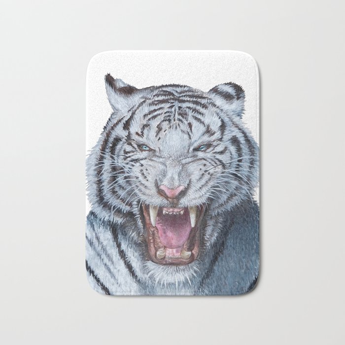 White tiger Bath Mat