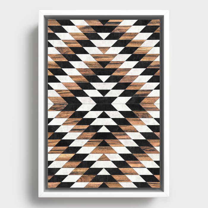 Urban Tribal Pattern No.13 - Aztec - Concrete and Wood Framed Canvas