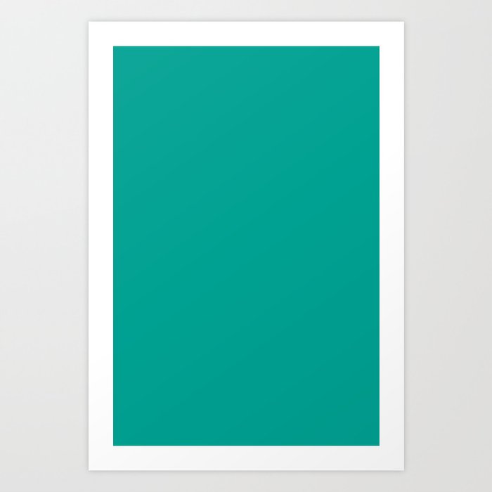 Solid Teal Color Art Print