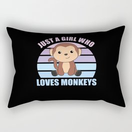 Just A Girl who loves Monkeys - Sweet Monkey Rectangular Pillow