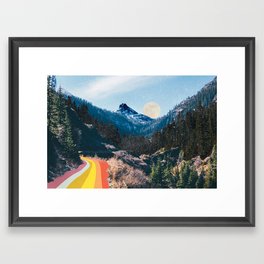 1960's Style Mountain Collage Framed Art Print