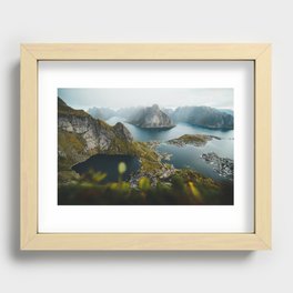 Reinebringen Moody Fjord Landscape Recessed Framed Print