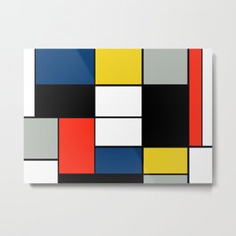 Piet Mondrian - Large Composition A with Black, Red, Gray, Yellow and Blue, 1930 Artwork Metal Print | Century, Squares, Line, Unique, Famous, 40S, Pmondrian, Square, Greatest, Finearts 