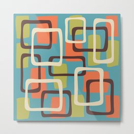 Mid Century Modern Overlapping Squares Pattern 141 Metal Print