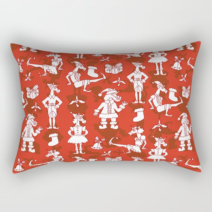 Christmas Unicorns Rectangular Pillow