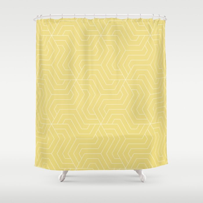 Flax - beige - Modern Vector Seamless Pattern Shower Curtain