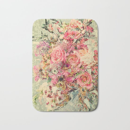 Classy Rococo floral woodpanel Bath Mat