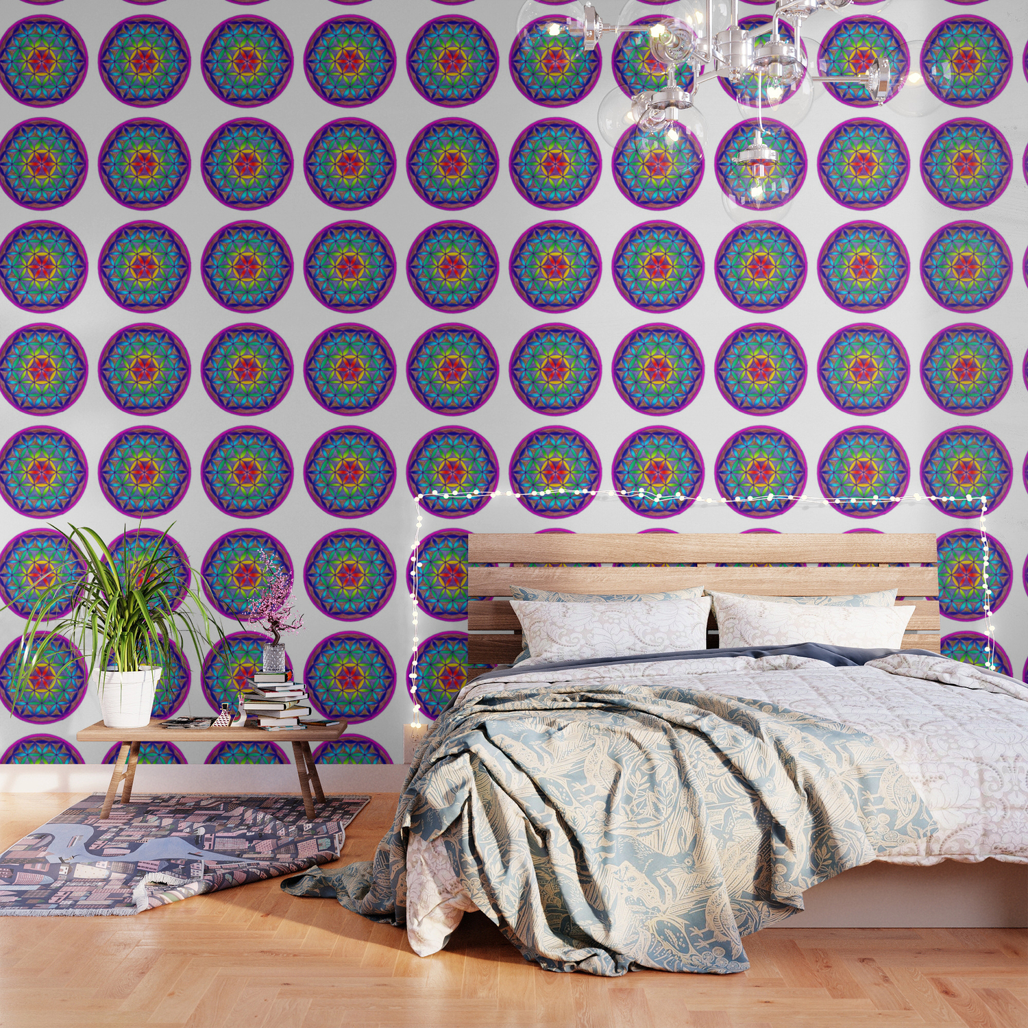 Flower Of Life Trippy Mandala Wallpaper By Pressfordesign Society6