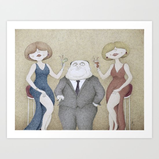 Happy Hour (Retro Version) Art Print