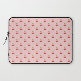 Cherry Seamless Pattern On Pastel Pink Background Laptop Sleeve