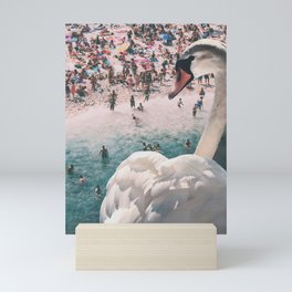 Swan on the Beach Mini Art Print