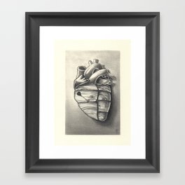 wooden heart Framed Art Print