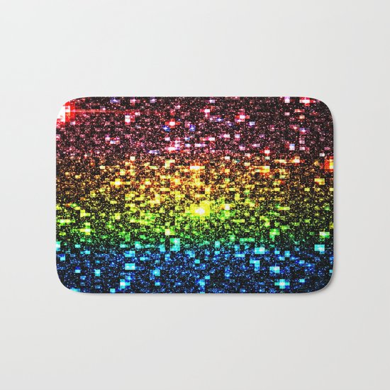 Geometric Galaxy Stars : Rainbow Bath Mat