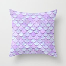 Baby Mermaid Scales Lavender Purple Throw Pillow